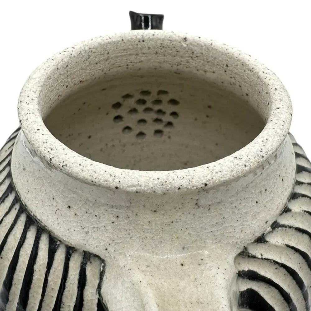 Handmade Artistic Stoneware Teapot Textured Artist Signed